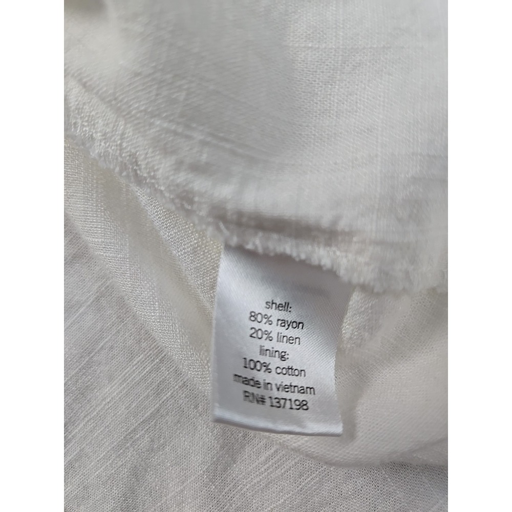 SONOMA Goods for Life + Now & Gen Linen-Blend Midi ShirtdressWhite Sz S - Picture 9 of 10